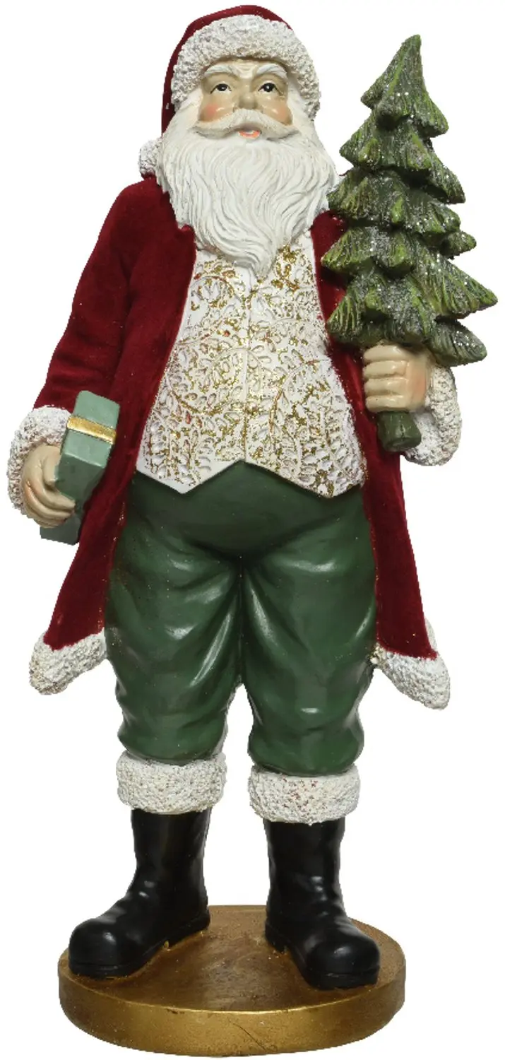 Decoris Kerstfiguur Polyresin Kerstman 11x15.5x32.5cm