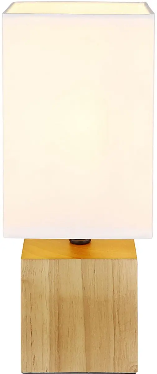 Tafellamp Houten lamp Bedlamp Tafellamp Woonkamer Leeslamp Textiel wit, hoekig,