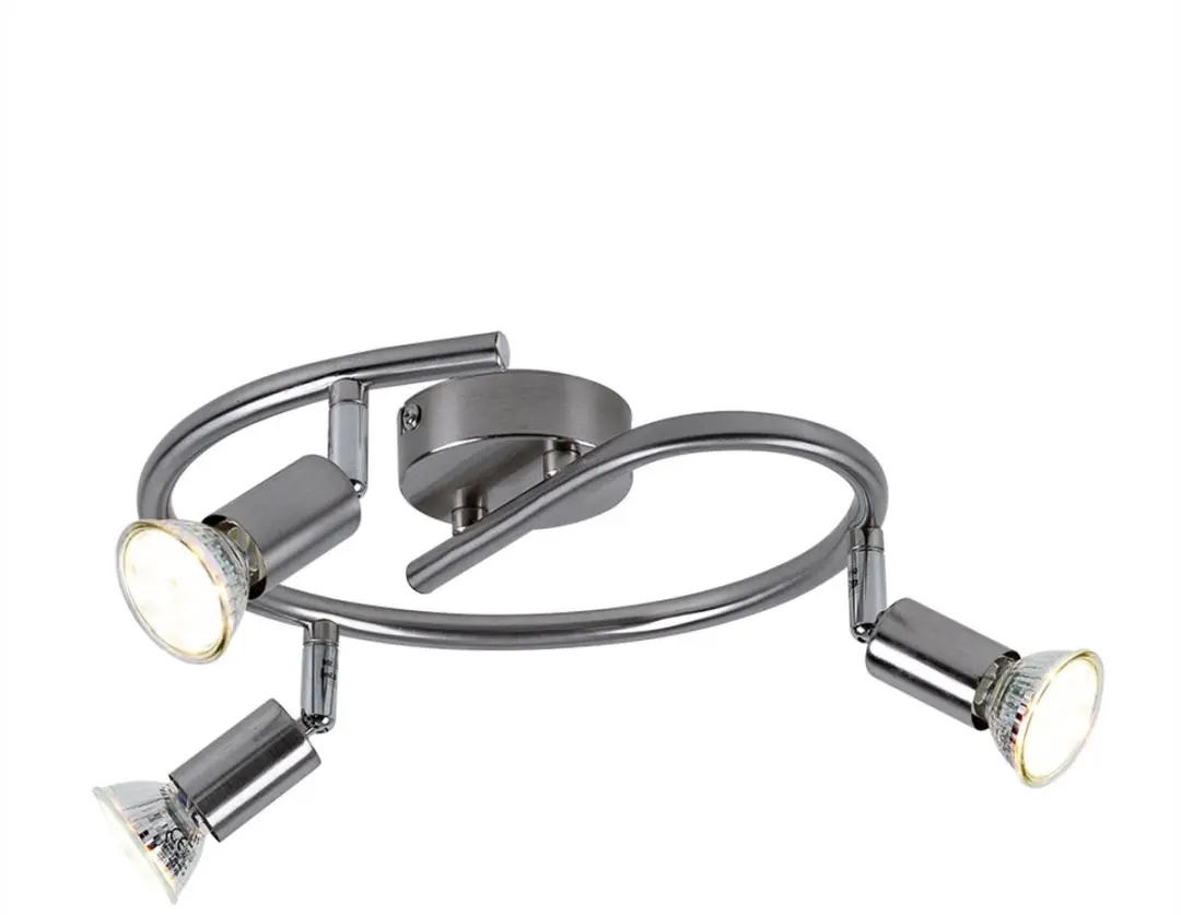 Plafondlamp Plafondspot Woonkamerlamp Slaapkamerlamp Hallamp, metaal zilver, 3 v
