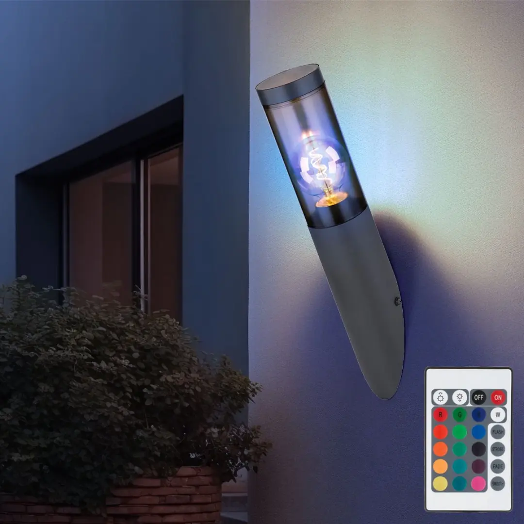 Buitenwandlamp wandlamp roestvrij staal wandlamp fakkel buiten tuinlamp, antraci