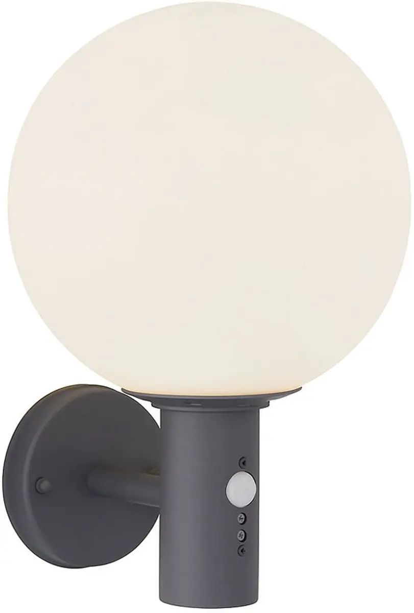 Wandlamp met bewegingsmelder buitenlamp antraciet bollamp sensor LED huis wandla