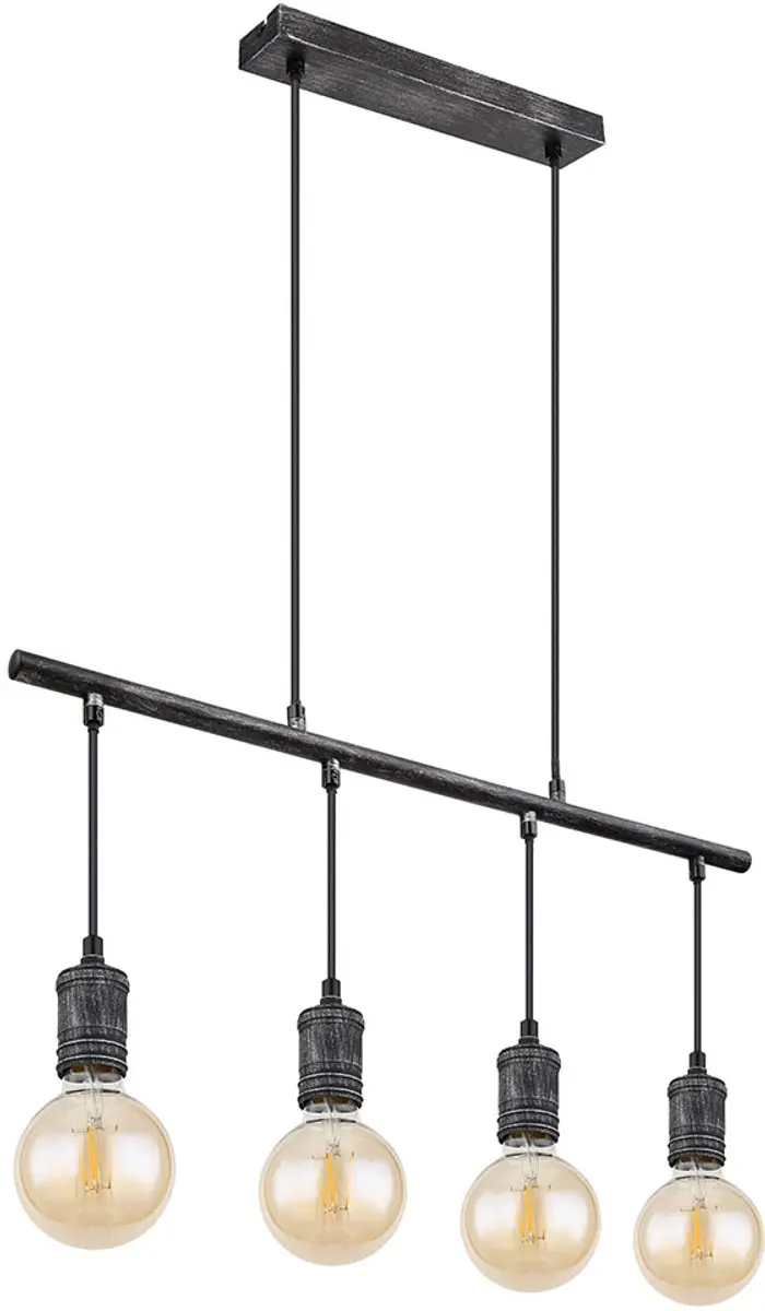 Hanglamp hanglamp eettafel lamp industriële hanglamp woonkamer, metaal grijs an