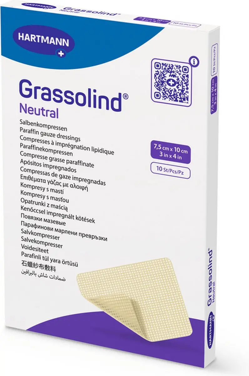 Hartmann Grassolind Zalfkompressen 10x10cm - 10 stuks - afbeelding 6 van 6