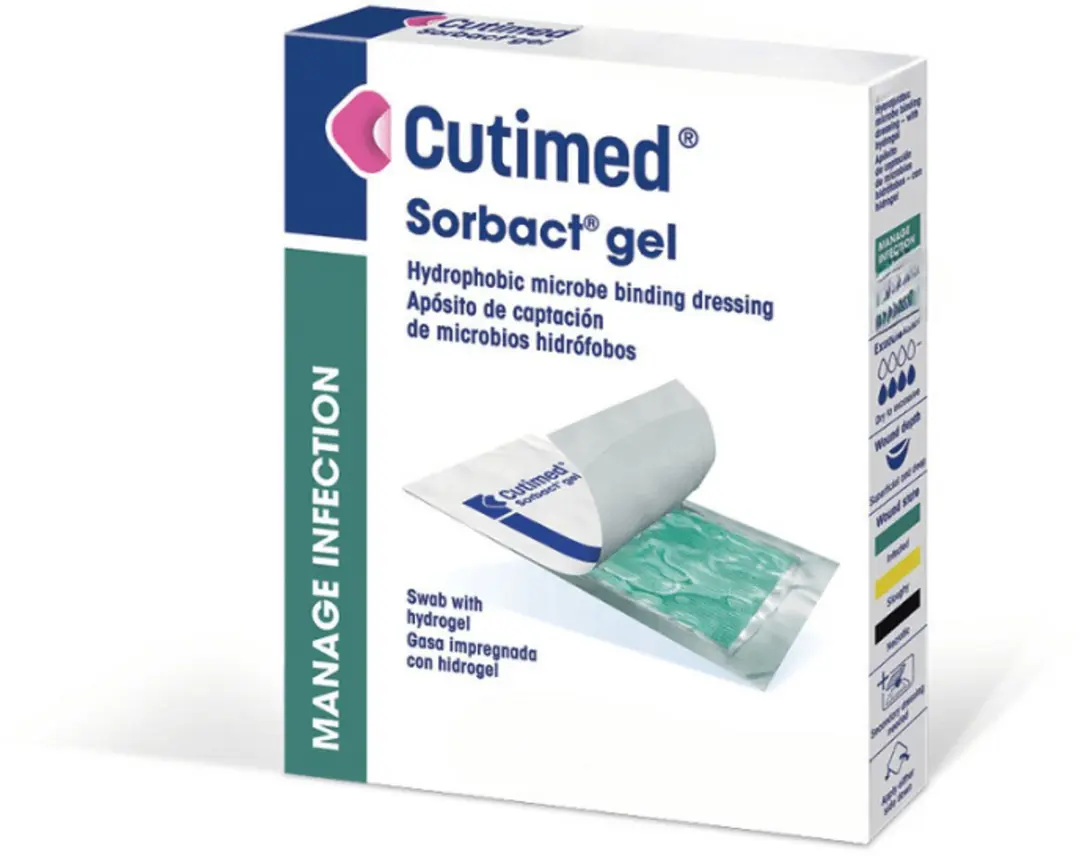 Cutimed Sorbact gel hydrogel kompres 7,5 x 15 cm 10 stuks