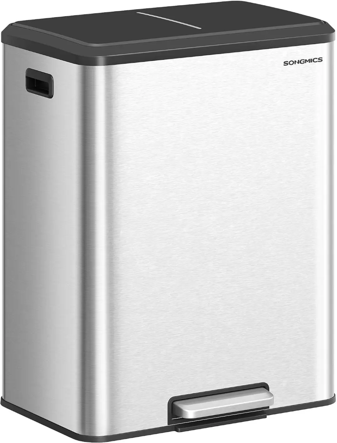 SONGMICS Keukenprullenbak, 2 x 30 L, Dubbele afvalbak voor gescheiden inzameling