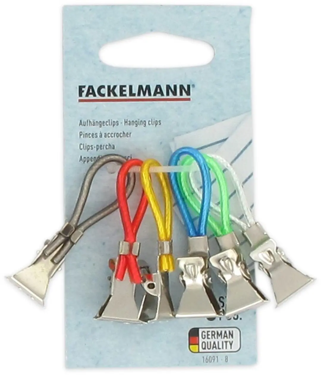 Set van 6 multicolor ophangklemmen Fackelmann Tecno