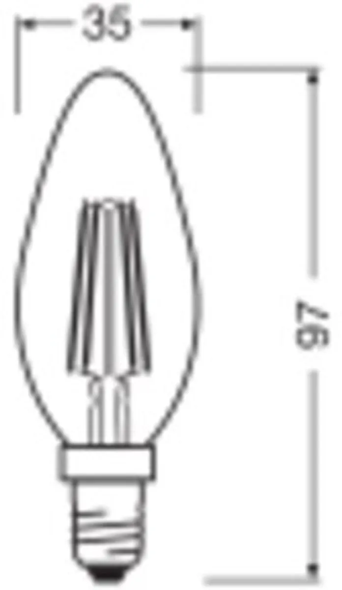 Osram LED Kaarslamp E14 4.5W Warmwit