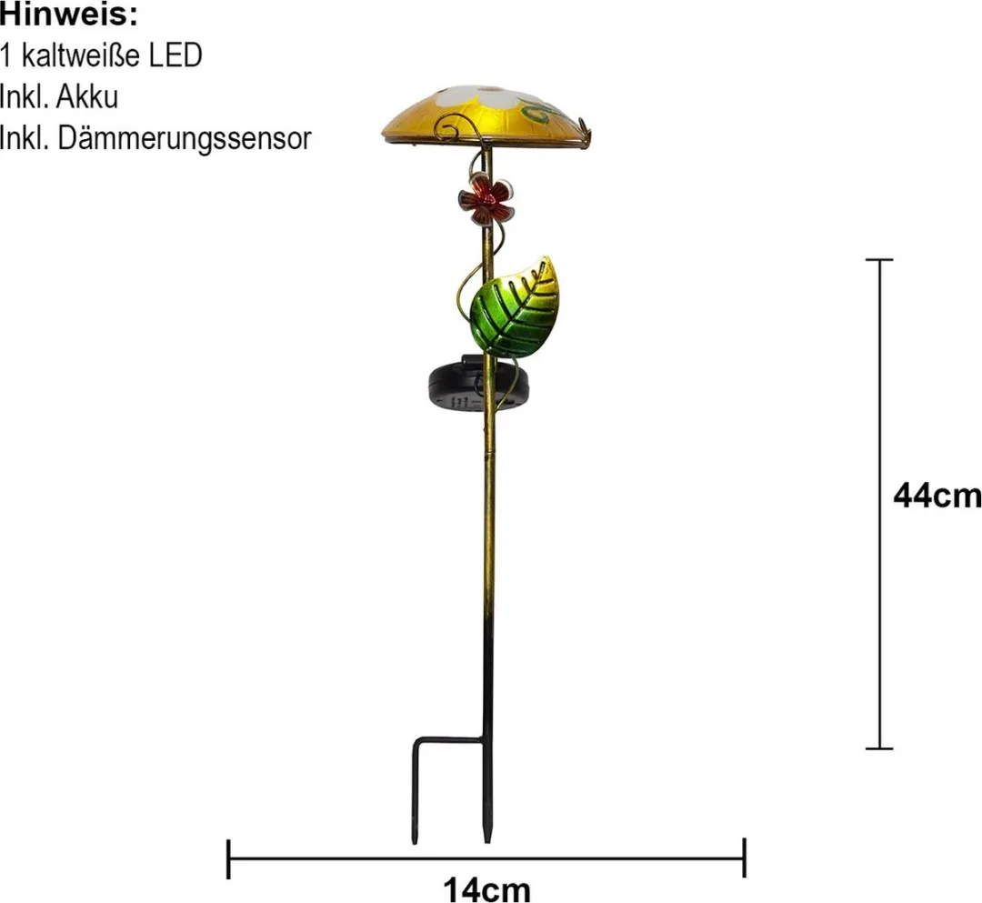 Star Trading Solar Grondspies Salona LED - Bloem & Lieveheersbeestje 44cm