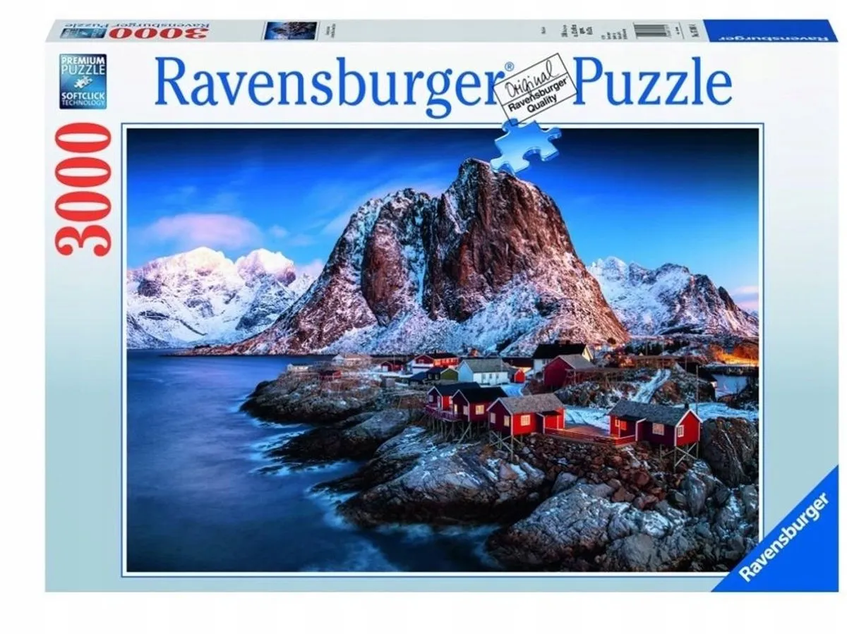 Ravensburger Puzzel 3000 Stukjes Hamnøy Lofoten - Blauw/Grijs/Rood/Wit