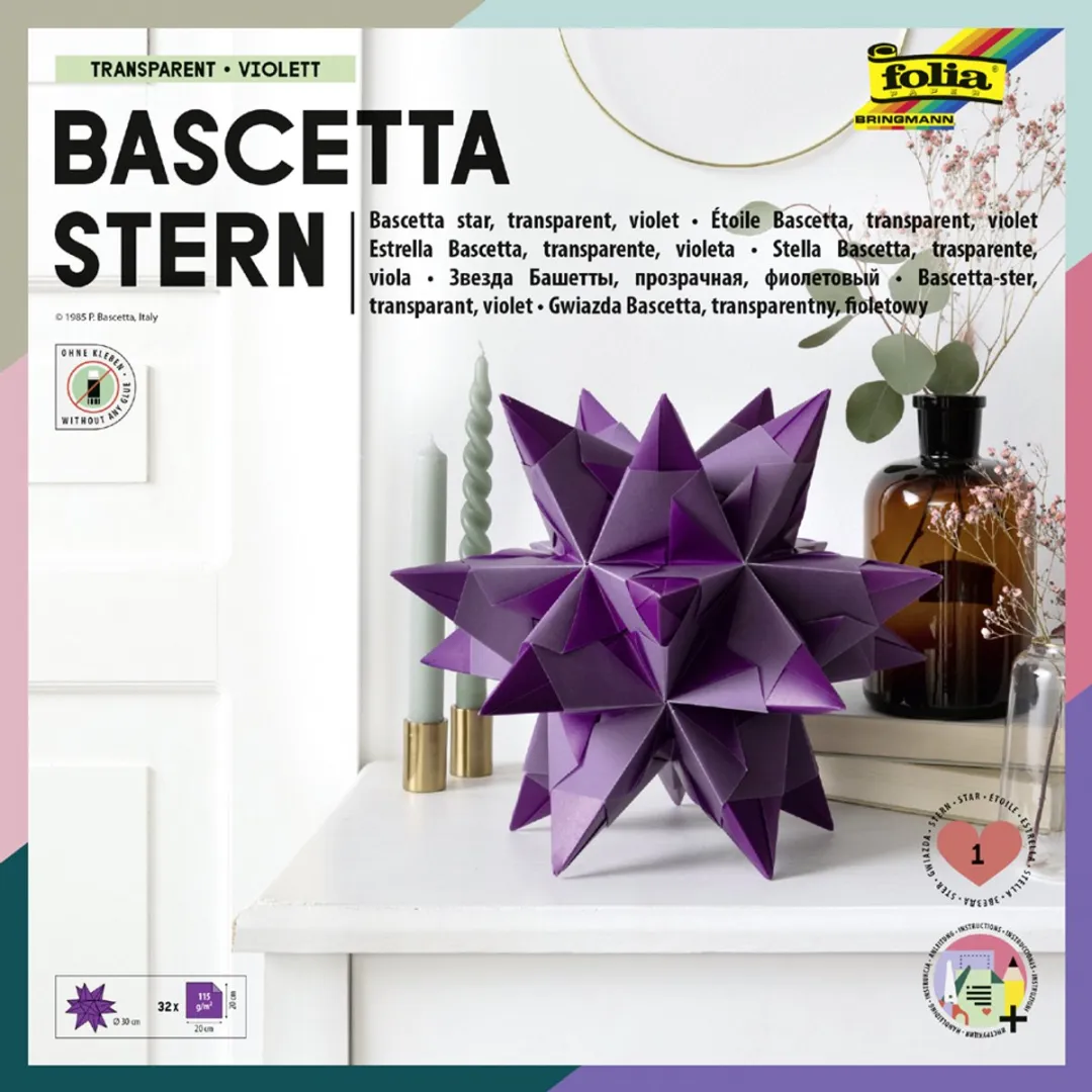 Folia Bascetta-ster Vouwbladen 200x200mm Wit 32 Vel