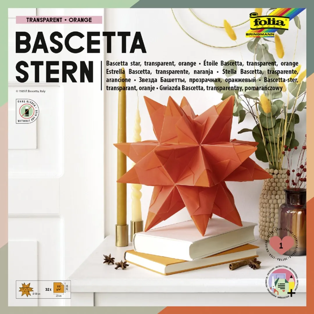 Folia Bascetta-ster Vouwbladen 200x200mm Wit 32 Vel