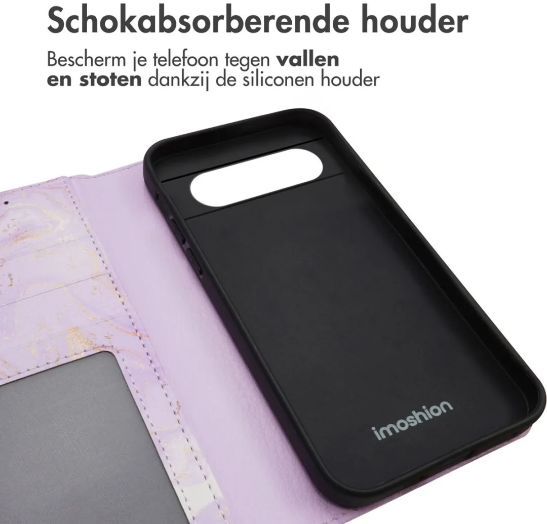 Imoshion Bookcase Hoesje Google Pixel 8a - 3 Pasjes - Purple Marble