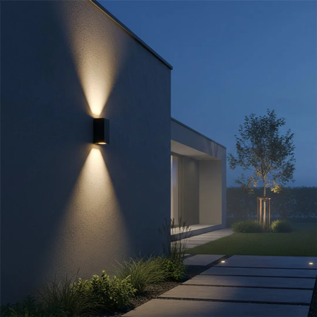 Lybardo Wandlamp Buiten 2x Philips LED Spots 3.5W - Zwart