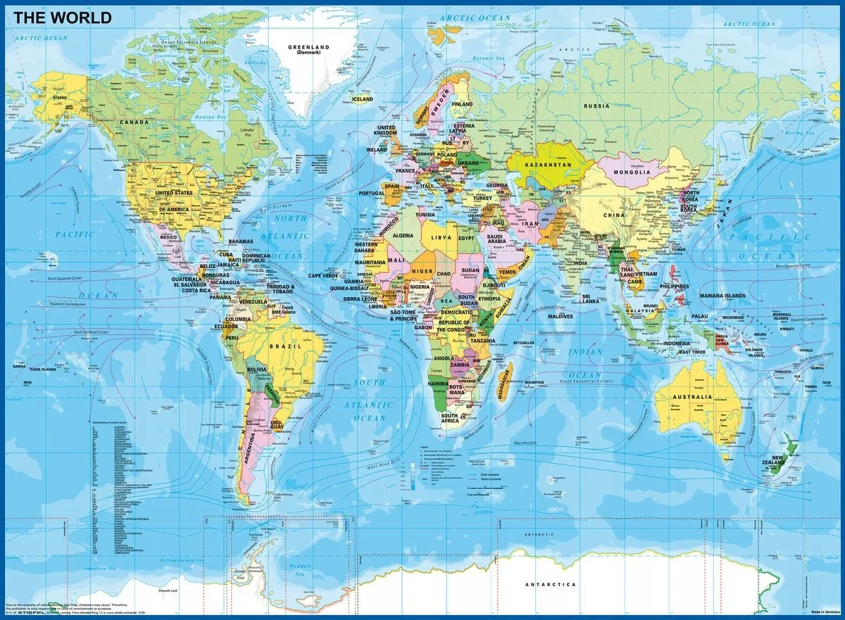 Ravensburger Premium XXL Wereldkaart Puzzle 200 Stuks