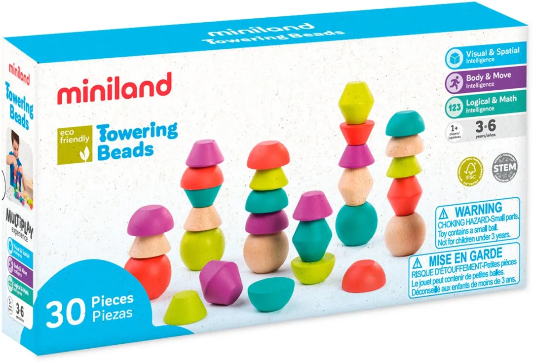 Miniland Stapelblokken 30 Stuks - Print