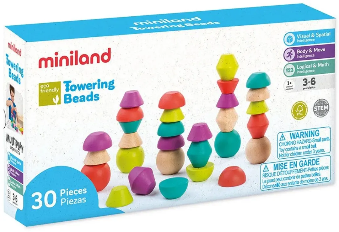Miniland Stapelblokken 30 Stuks - Print