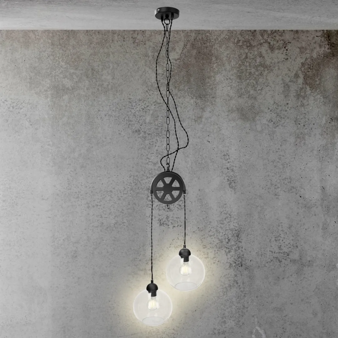 Lumineo Hanglamp met katrol 77,5cm