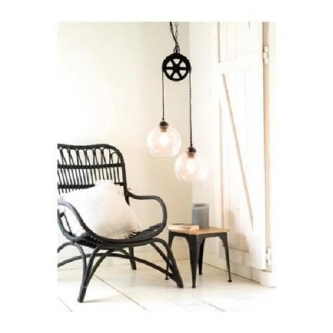 Lumineo Hanglamp met katrol 77,5cm - 2 Lichtpunten - Zwart