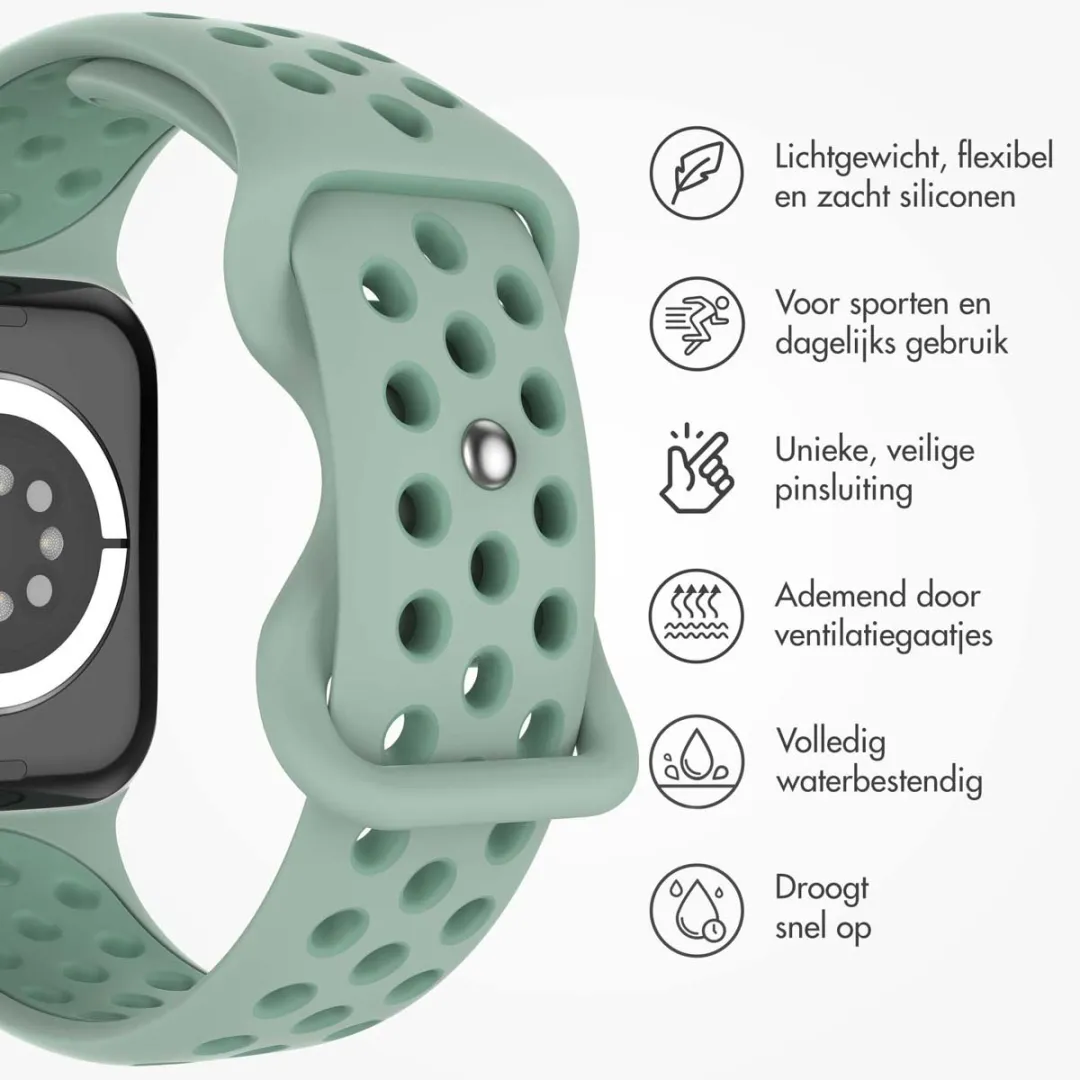 Imoshion Siliconen Sportband Apple Watch 44-49mm - Light Green & Green