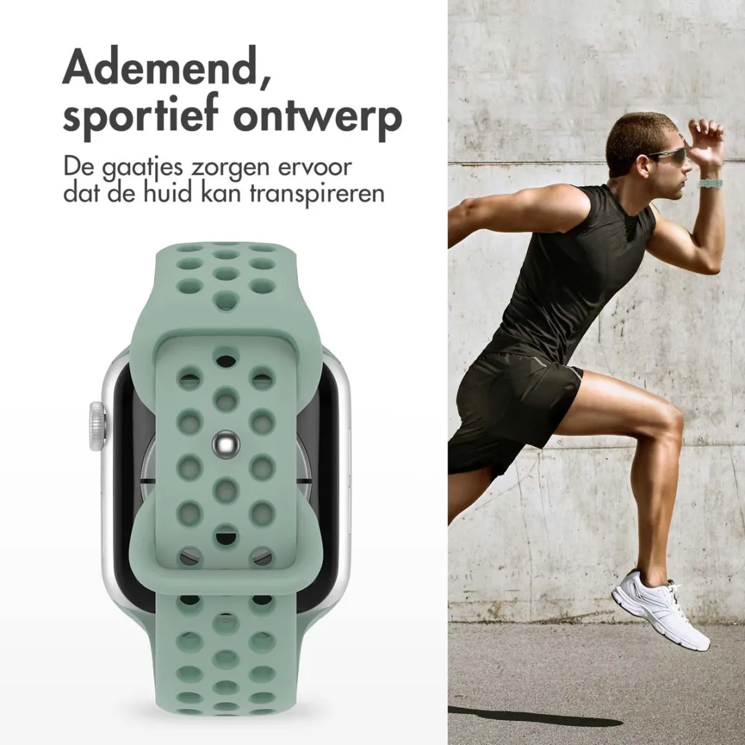Imoshion Siliconen Sportband Apple Watch 44-49mm - Light Green & Green