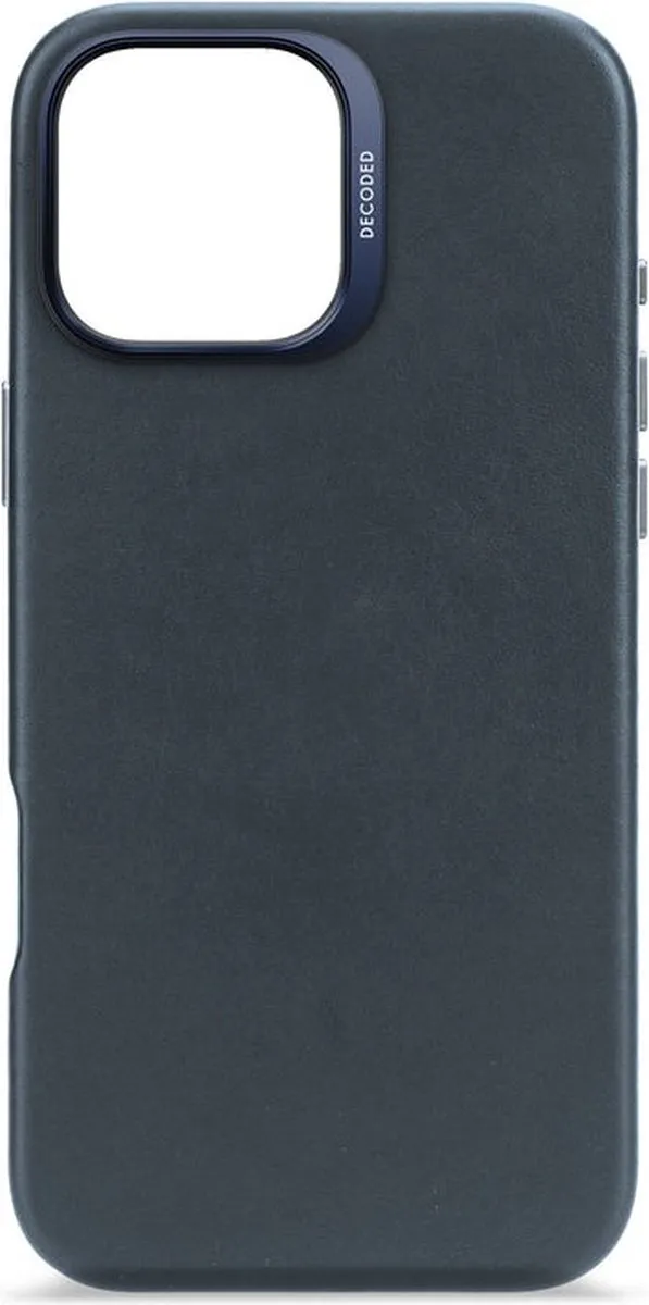 Decoded Hoesje iPhone 16 Pro Max - Premium Ecco Leer - Navy Blauw