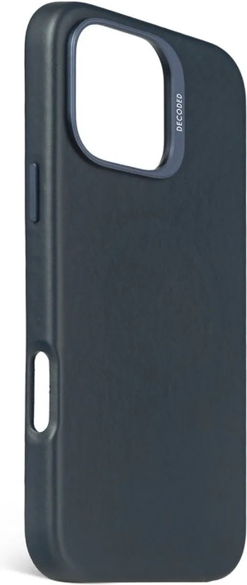 Decoded Hoesje iPhone 16 Pro Max - Premium Ecco Leer - Navy Blauw
