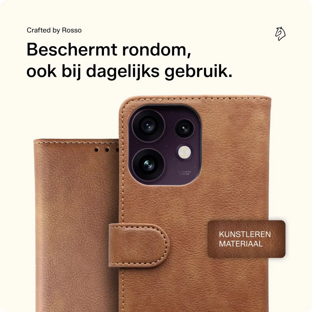 Rosso Element Oppo Reno 16 Wallet Book Case Hoesje - Bruin - afbeelding 2 van 6