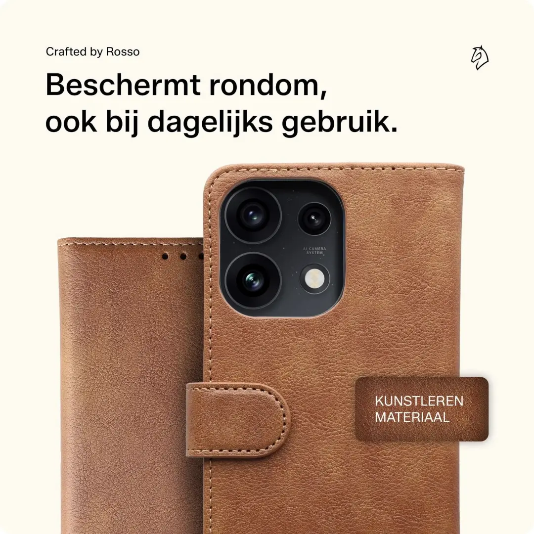Rosso Element Oppo Reno 16 Pro Wallet Hoesje - Bruin - afbeelding 6 van 6