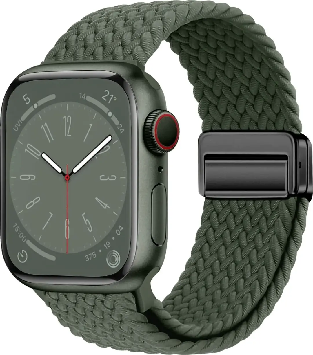 SBG Gevlochten Nylon Bandje Geschikt voor Apple Watch 1/2/3/4/5/6/7/8/9/10/11/12