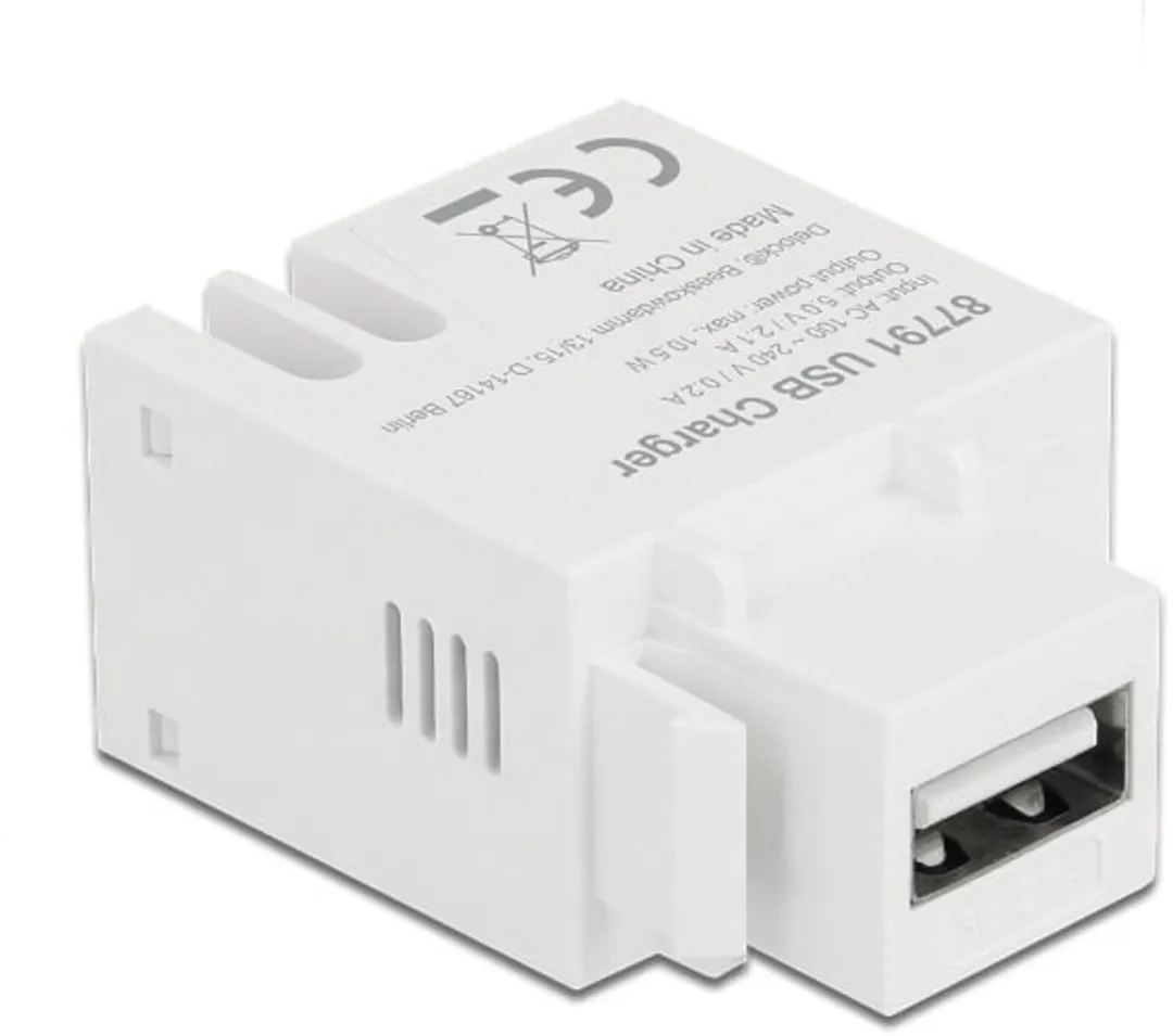 Delock Keystone Module USB Type-A Laadpoort 2.1A Wit