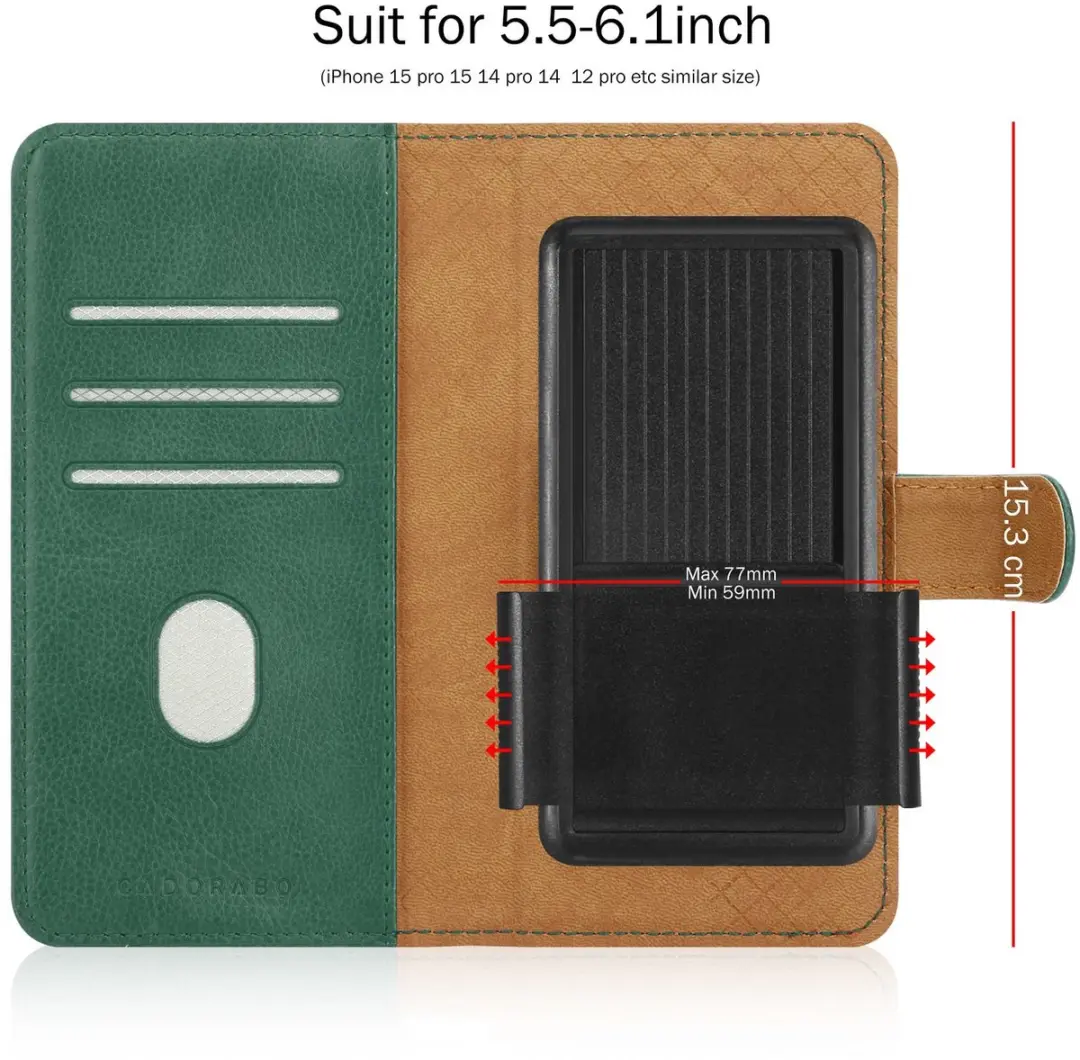 Hoesje geschikt voor HTC ONE X9 in LEGERGROEN met kaartslot, 360 graden beschermhoes PU lederen mobiele telefoon etui case cover - afbeelding 2 van 2