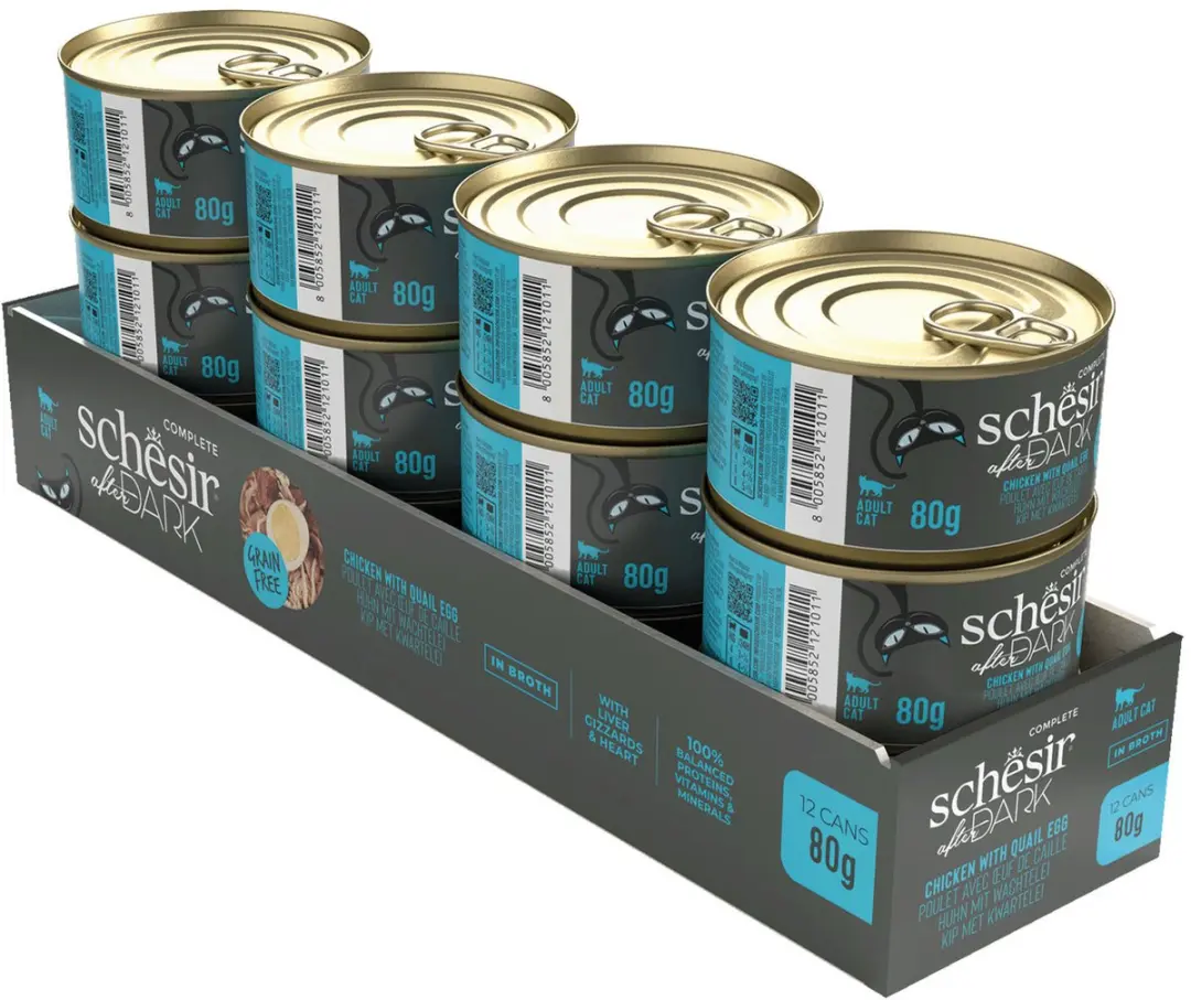 Schesir After Dark Kattennatvoer Kip & Ei - 80g - afbeelding 2 van 3