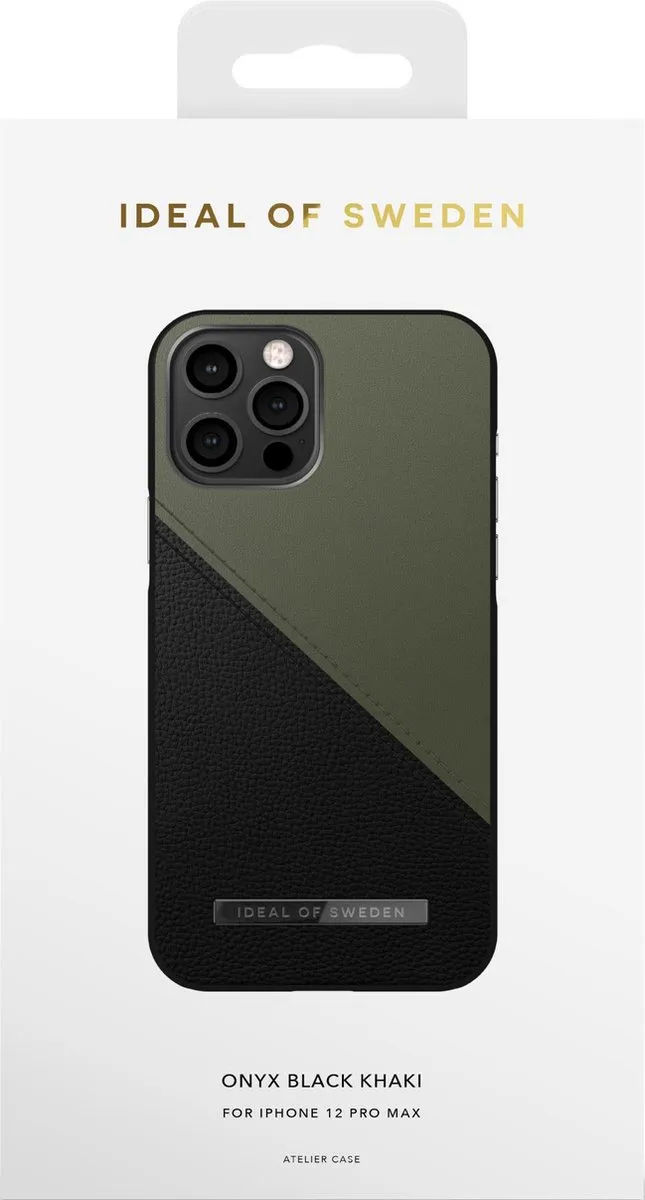 iDeal of Sweden Atelier Case Unity iPhone 12 Pro Max - Onyx Black Khaki