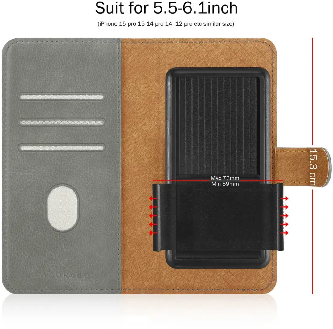 Hoesje geschikt voor Samsung Galaxy J6 2018 in GRIJS met kaartslot, 360 graden beschermhoes PU lederen mobiele telefoon etui case cover - afbeelding 2 van 2