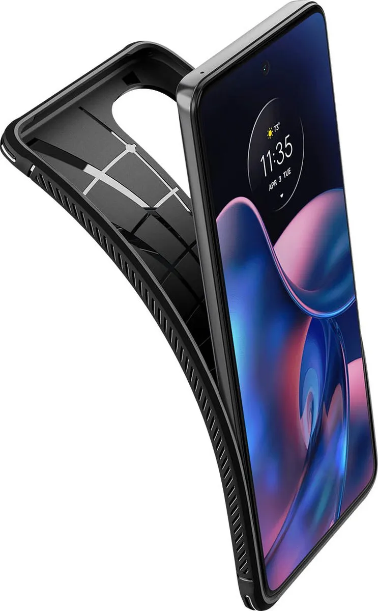 Spigen Rugged Armor ACS05544 Hoes - Motorola Edge 2022 - Zwart - afbeelding 5 van 6