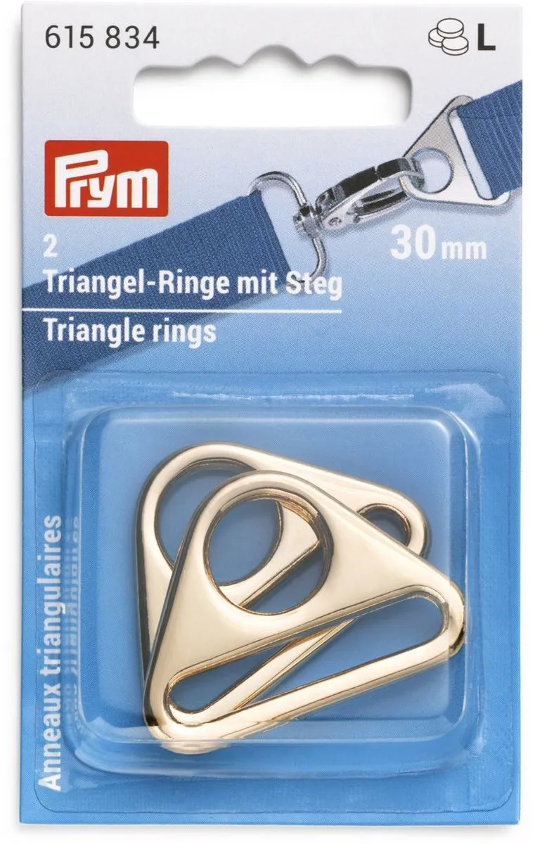 Prym Driehoek-ringen met gleuf 30mm - 2 Stuks