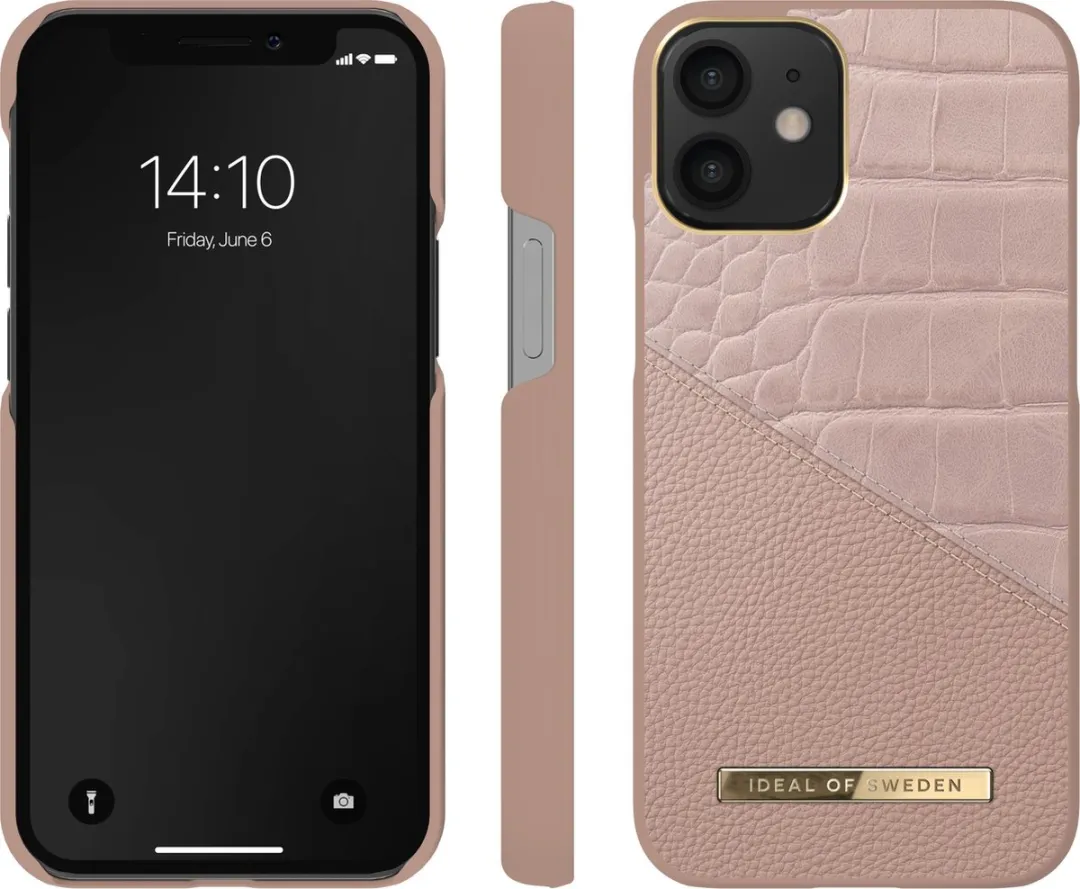 iDeal of Sweden Backcover Hoesje iPhone 12 Mini - Rose Smoke Croco - afbeelding 6 van 6