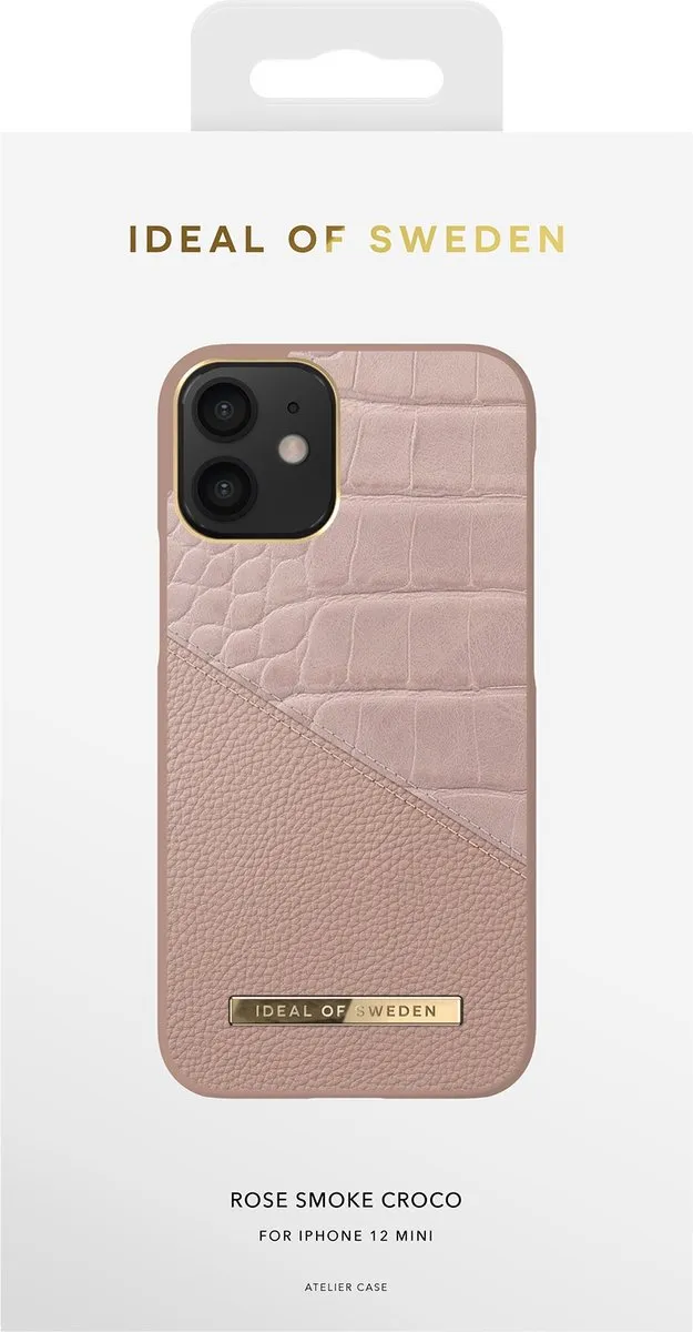 iDeal of Sweden Backcover Hoesje iPhone 12 Mini - Rose Smoke Croco