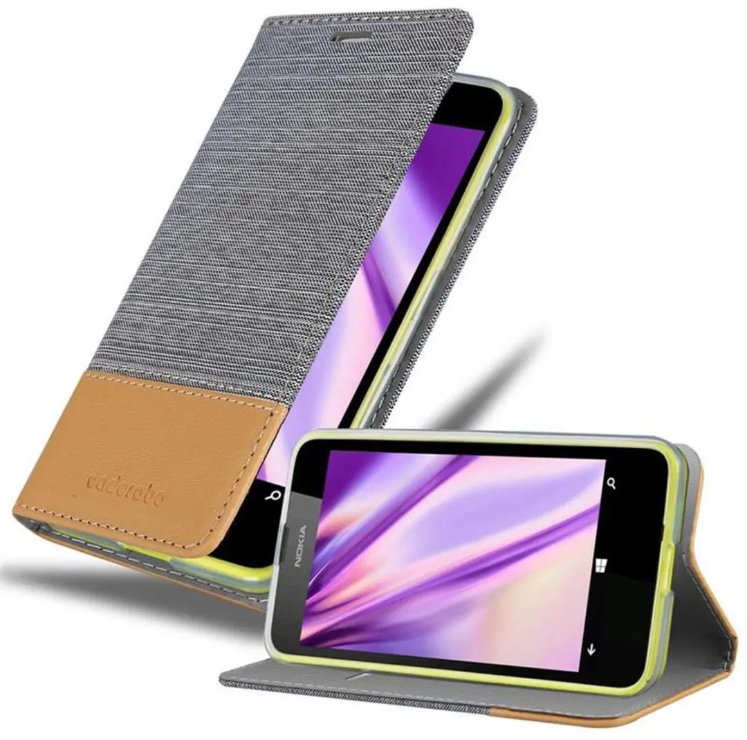Cadorabo Hoesje geschikt voor Nokia Lumia 630 / 635 in LICHTGRIJS BRUIN