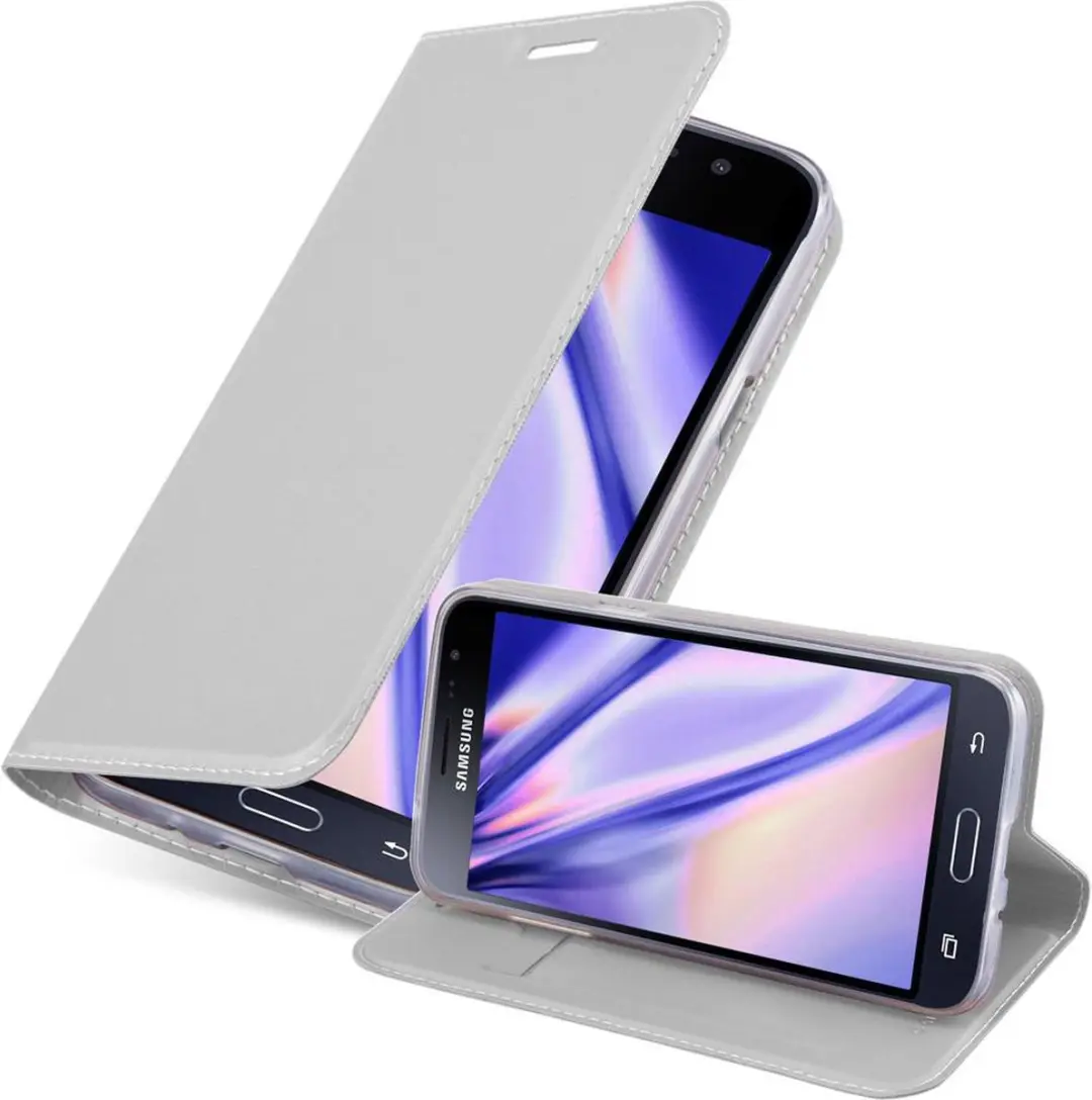 Cadorabo Hoesje geschikt voor Samsung Galaxy J3 2016 in CLASSY ZILVER