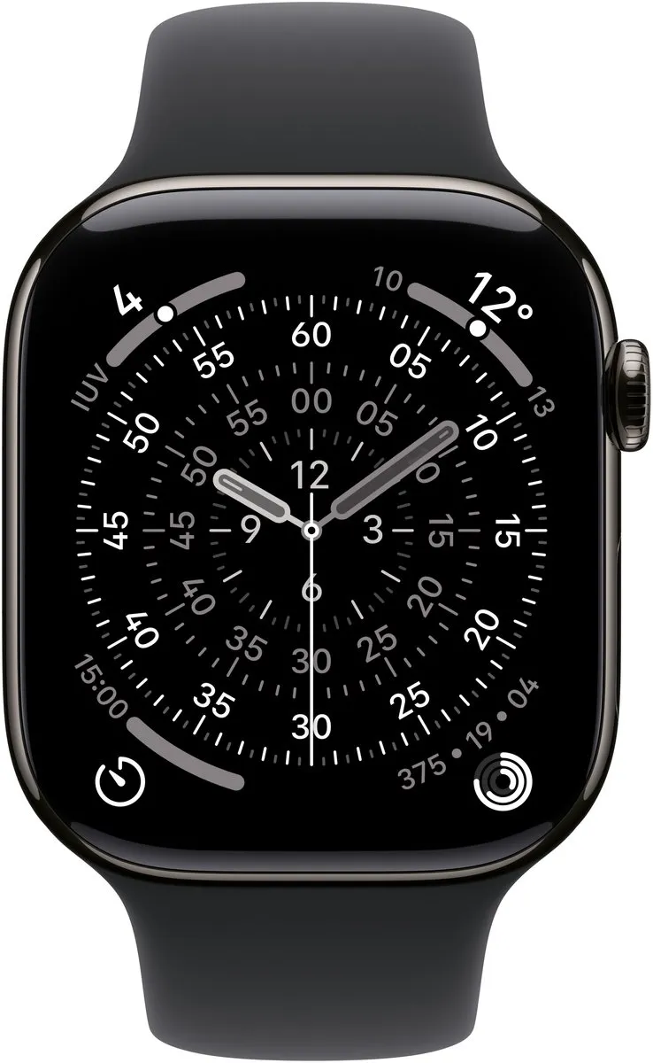 Apple Watch 11 46mm Titanium - Zwart - 370mAh