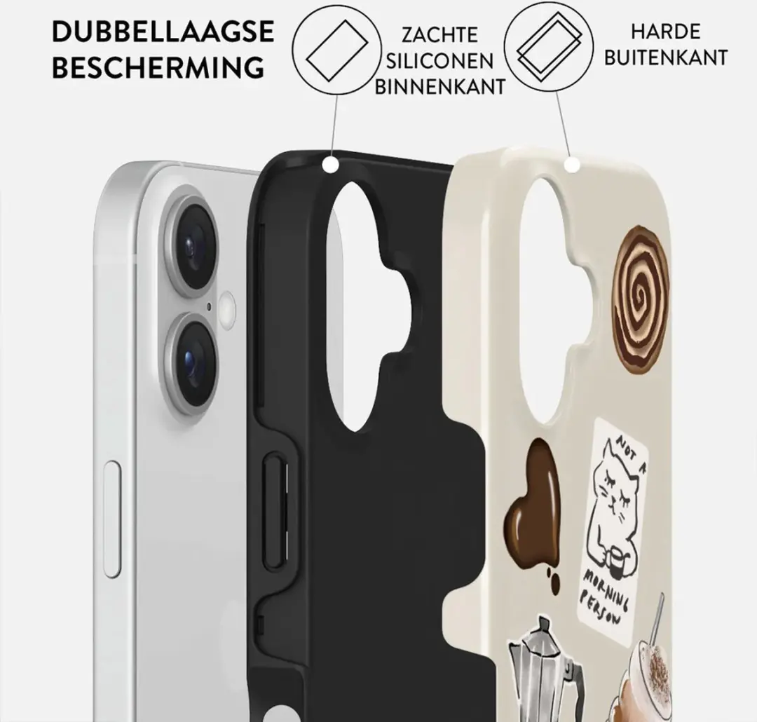 Burga Tough Case iPhone 16 Hoesje - Oat Milk Please - afbeelding 3 van 6