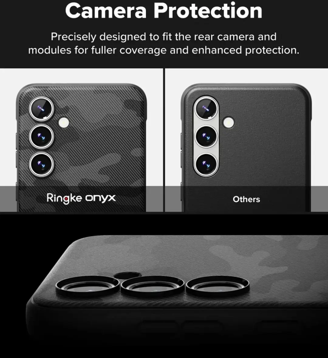 Ringke Onyx Magnetic Hoesje Samsung Galaxy S24 FE - Camo Zwart - afbeelding 3 van 6