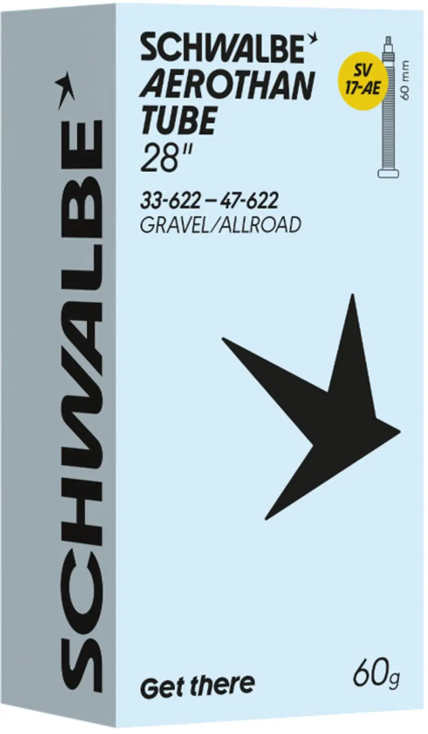 Schwalbe Aerothan Fietsbuis SV17-AE - 28 inch - Presta 60mm - afbeelding 2 van 2