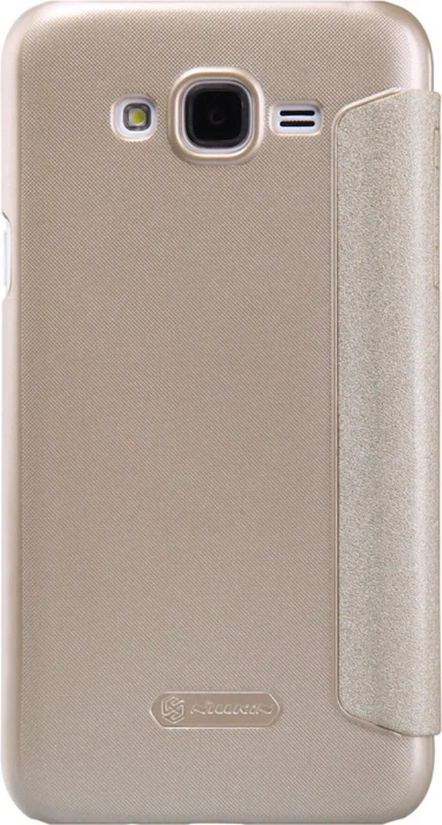 Nillkin New Sparkle PU Leather View Book Case - Samsung Galaxy J7 - Goud - afbeelding 2 van 2