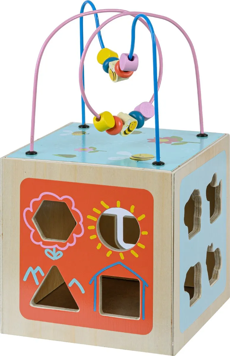 Teamson Kids Houten Activiteitkubus - 4-in-1 - Baby Speelgoed - Educatief Speelgoed