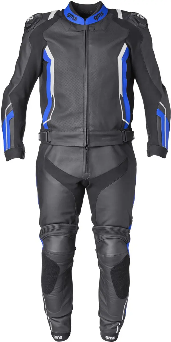 gms GR-1 Zwart Blauw Wit 2-Delig Motorpak