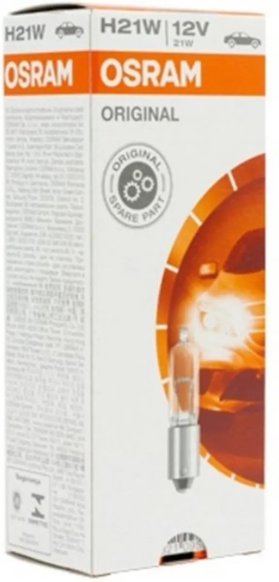Lampje Osram 12V 21W wit fitting BAY9s nok 120° voor motor auto Nieuw