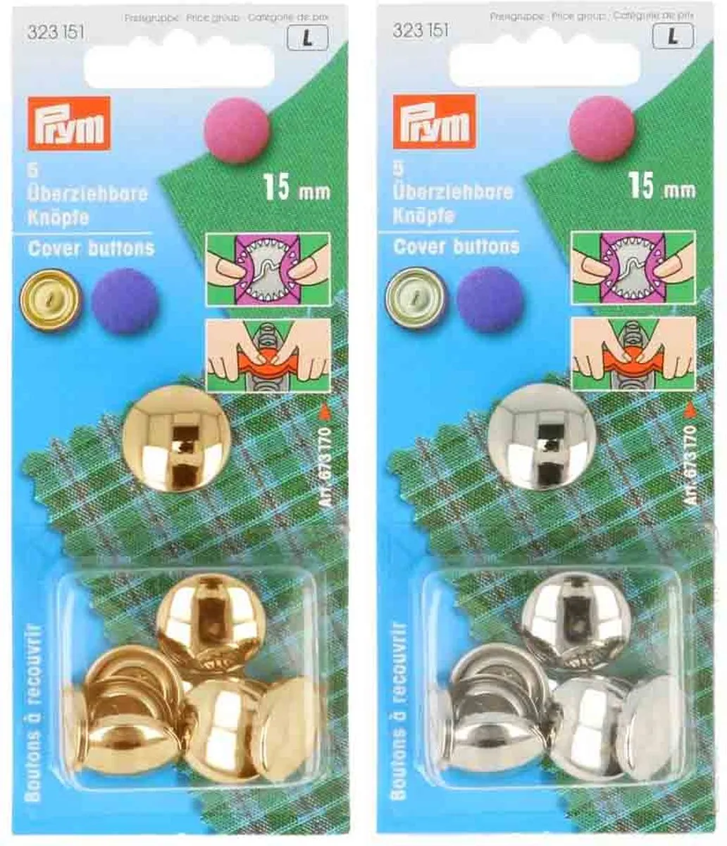 Prym Stofknopen 15mm Gouddor - 6 Stuks