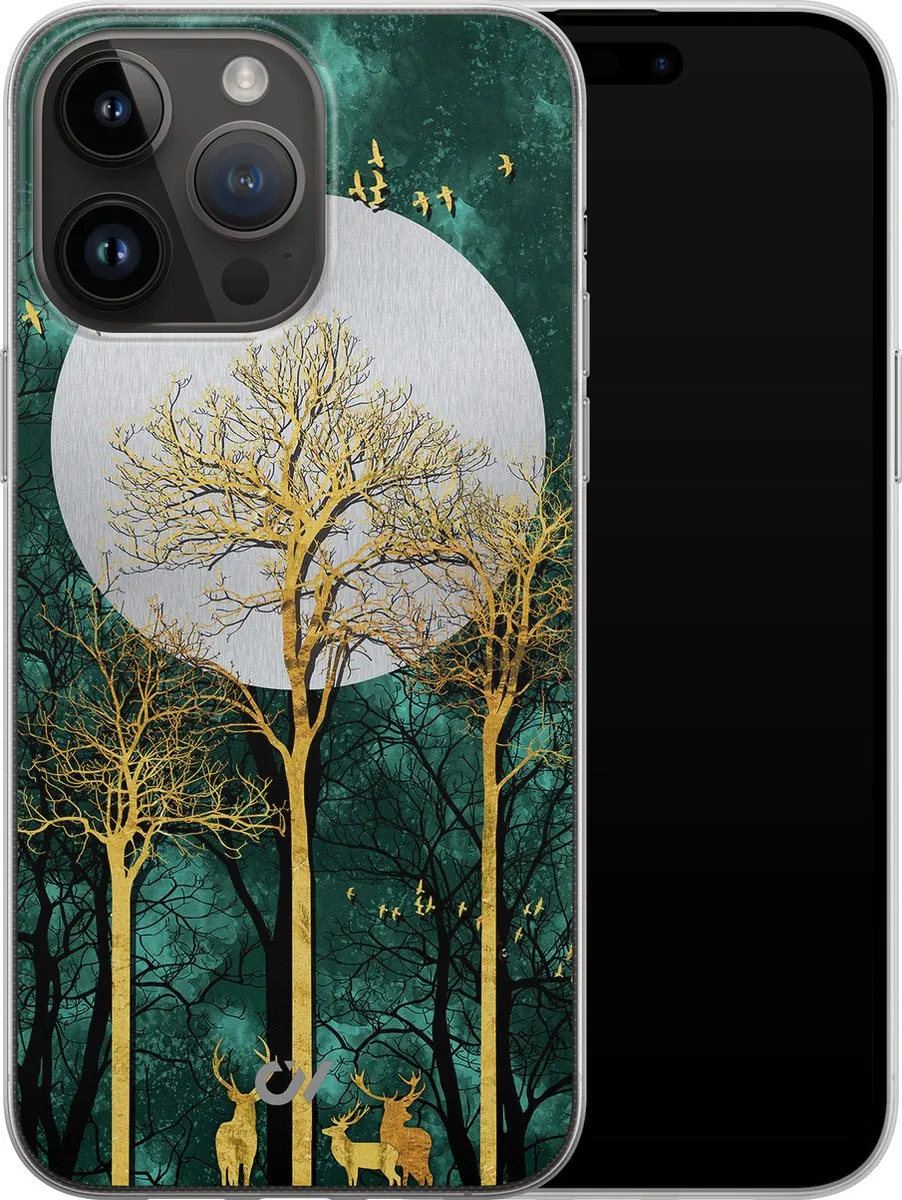 Casevibes Hoesje iPhone 14 Pro Max Goud - Noorderlicht - A/14PM/UV/035